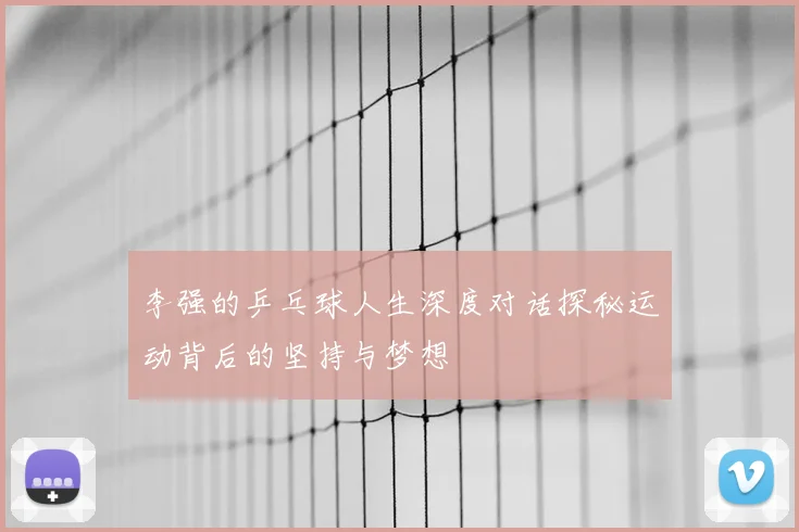 李强的乒乓球人生深度对话探秘运动背后的坚持与梦想